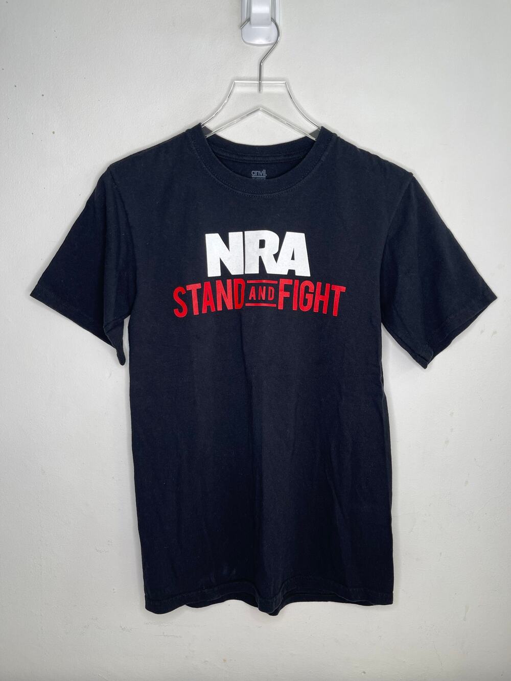 NRA — Stand and Fight, Black 100% Cotton Short Sleeve T-shirt — Men’s Size Small